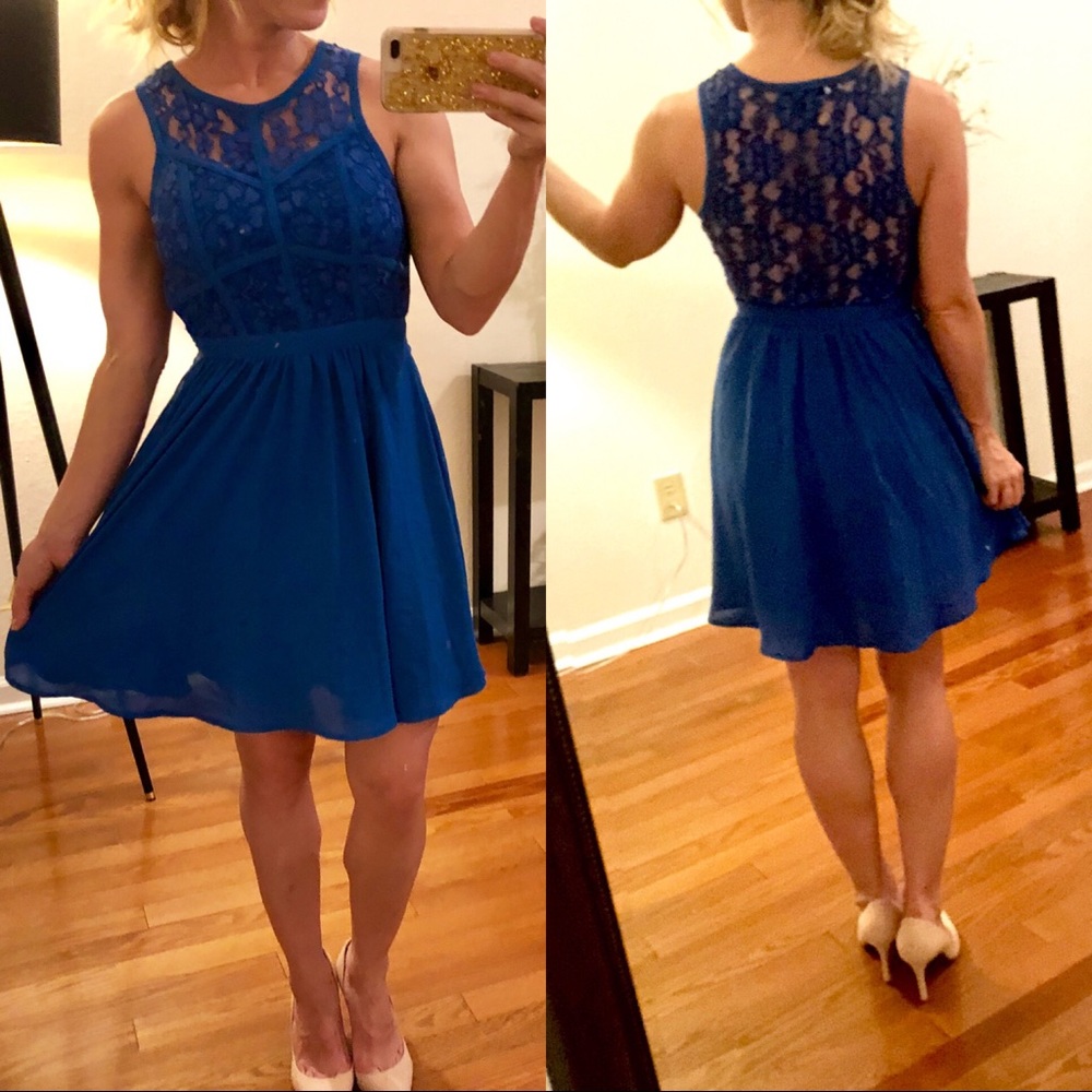 Blue Lace Dress NWOT - medium
